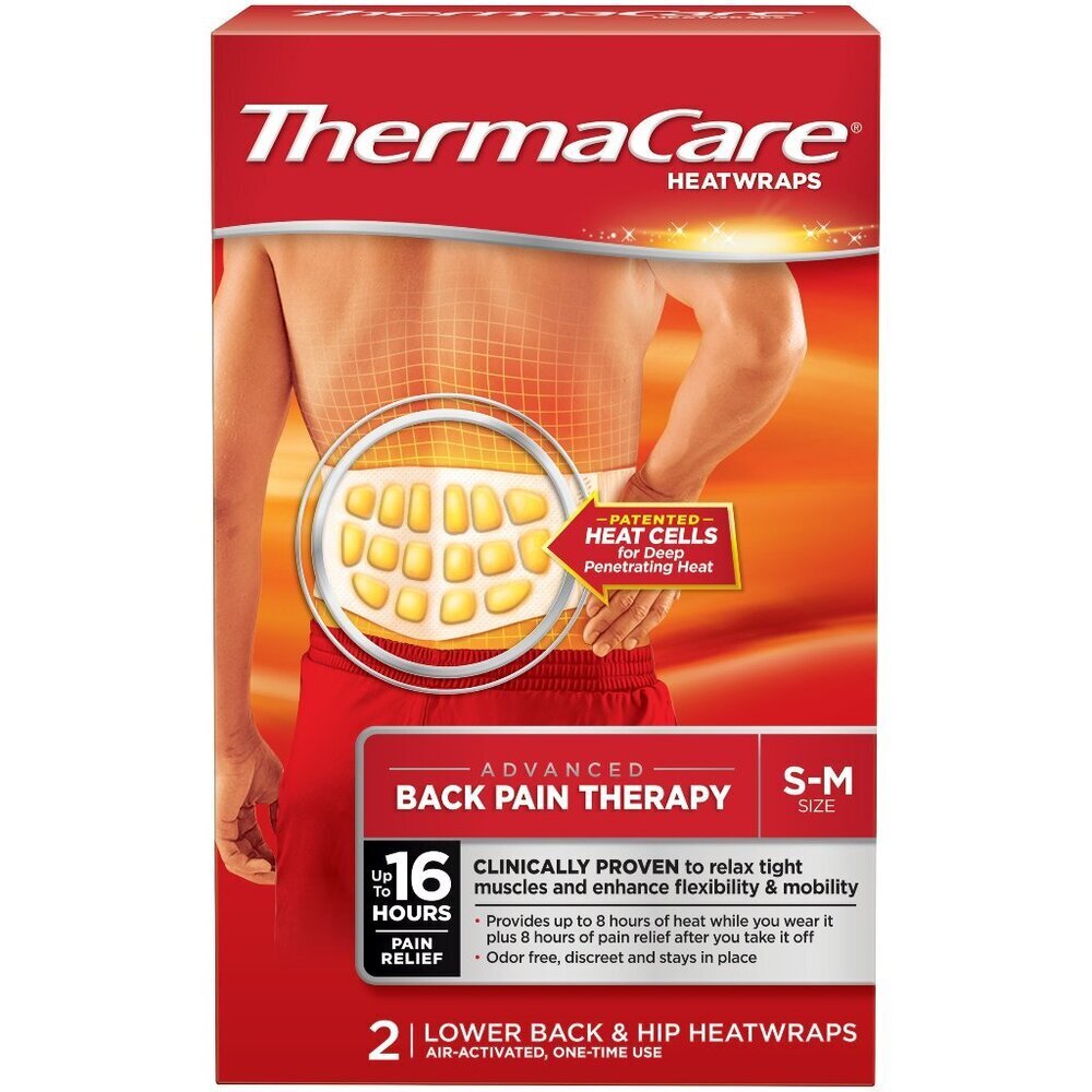 ThermaCare Lower Back & Hip Pain Relief Heat Wraps, Small/Medium, 3 Count